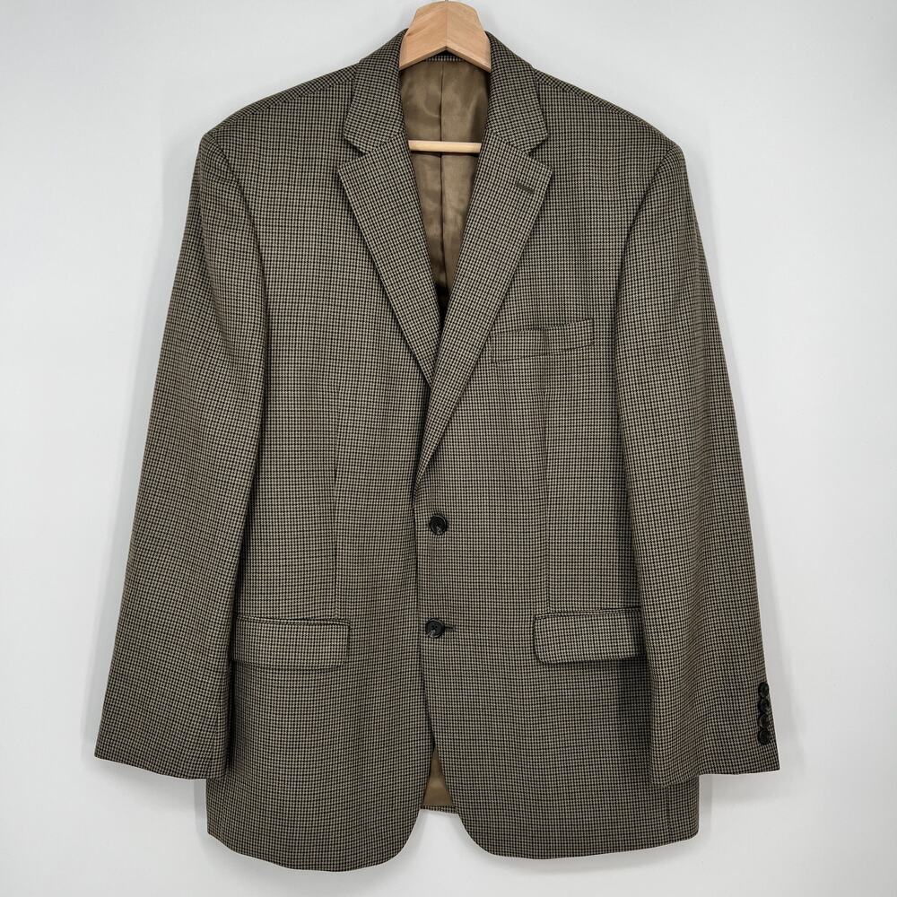 Lauren Ralph Lauren Men’s Sport Coat Blazer L 44R Brown Houndstooth Two Button